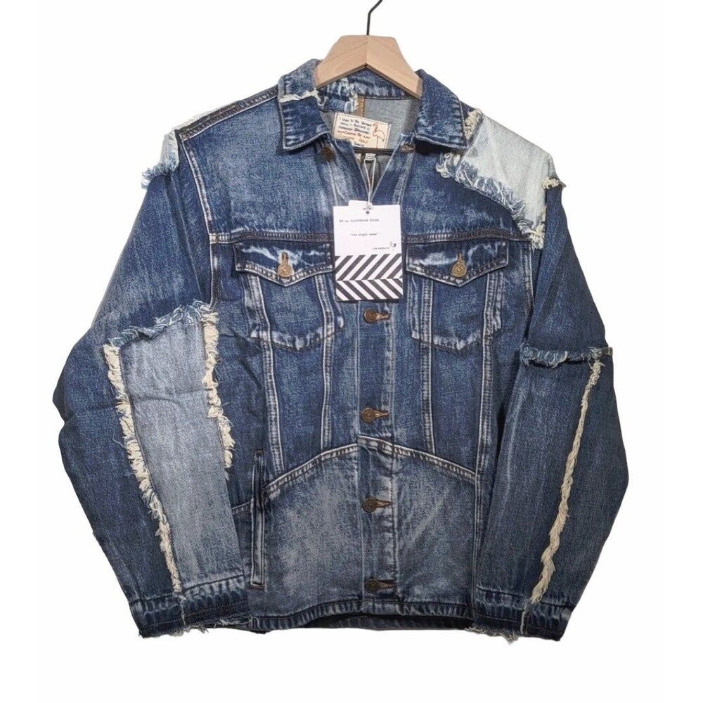 The SandSandrine Rose x Free People Jacket Patchwork Vintage Style Jean Sz M